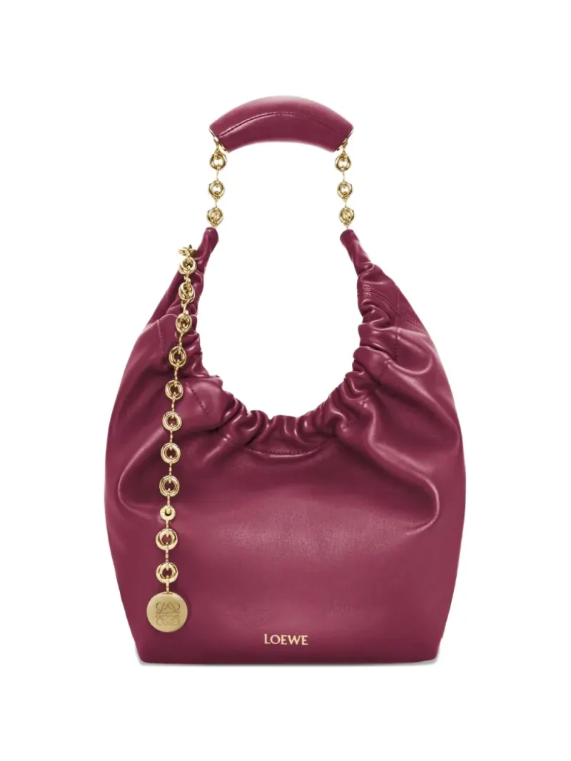 Loewe Kleine Squeeze Schultertasche mit Kettenriemen in Rot
