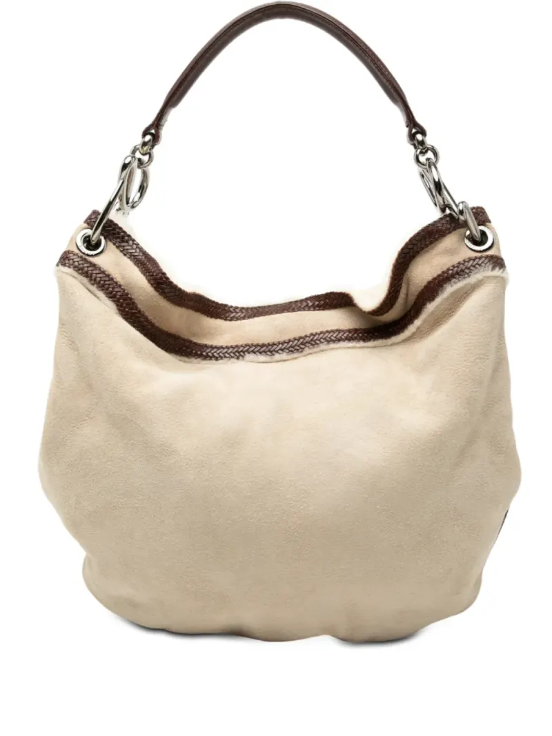 Loewe 2000-2010 Wildleder-Beuteltasche mit Lederborte in Braun Wildleder-Leder