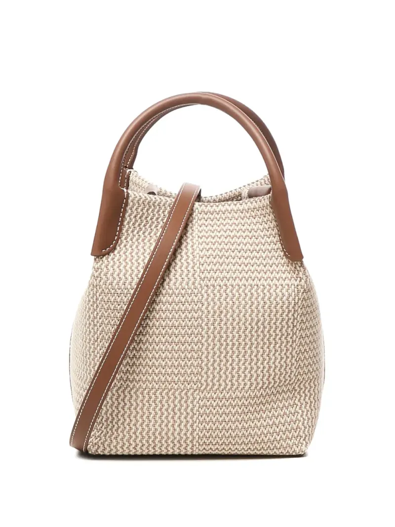 Loro Piana gewebte Mini in Nude – Tote Bags