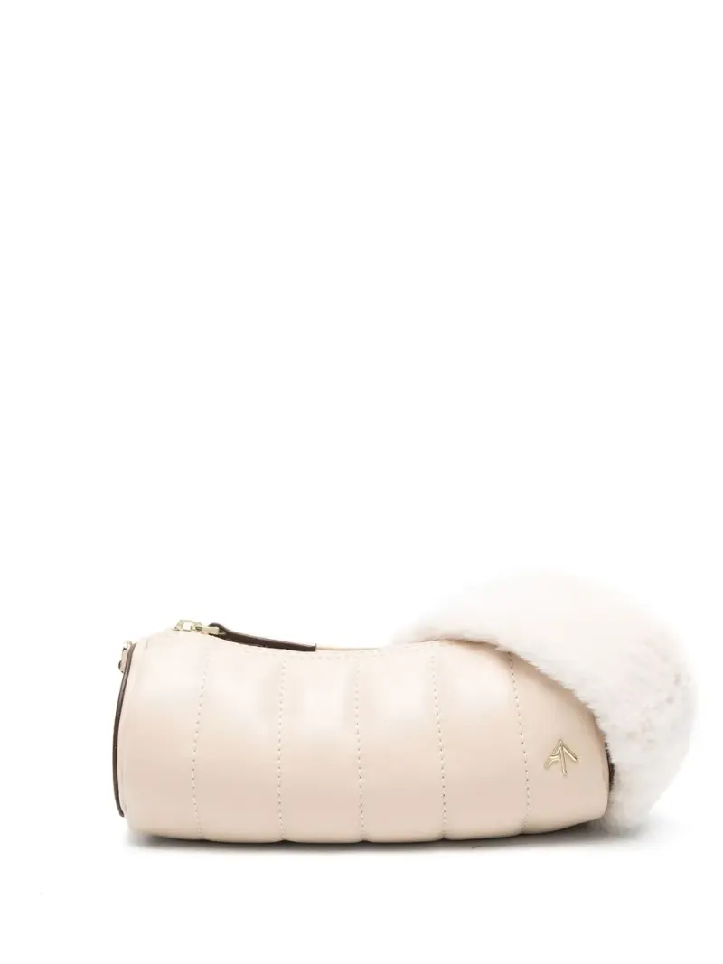 Manu Atelier Gesteppte Schultertasche in Nude