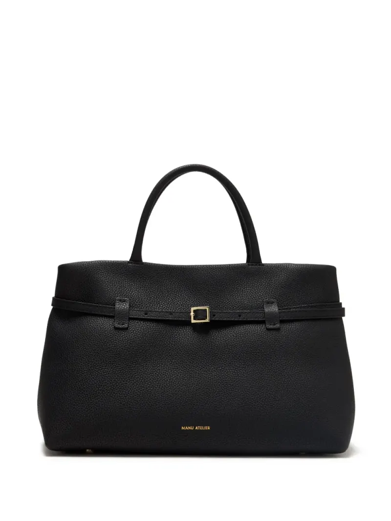 Manu Atelier Handtasche aus Leder in Schwarz