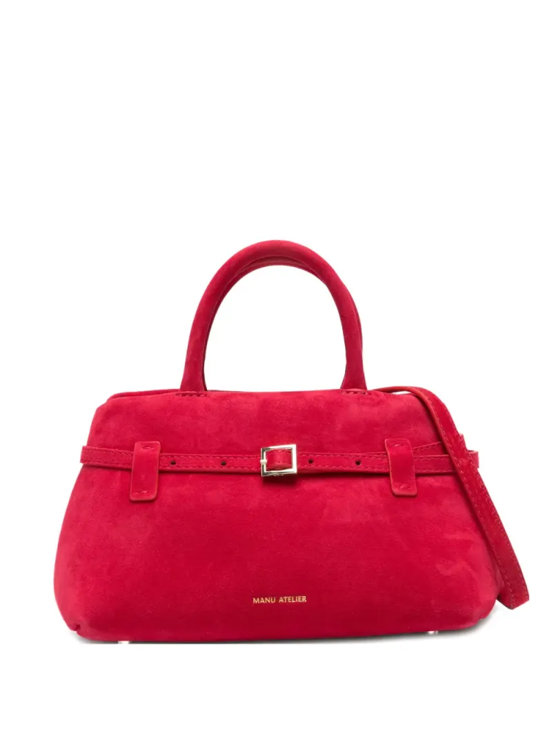 Manu Atelier Le Cambon Tote Bag aus Wildleder in Rot Wildleder-Leder