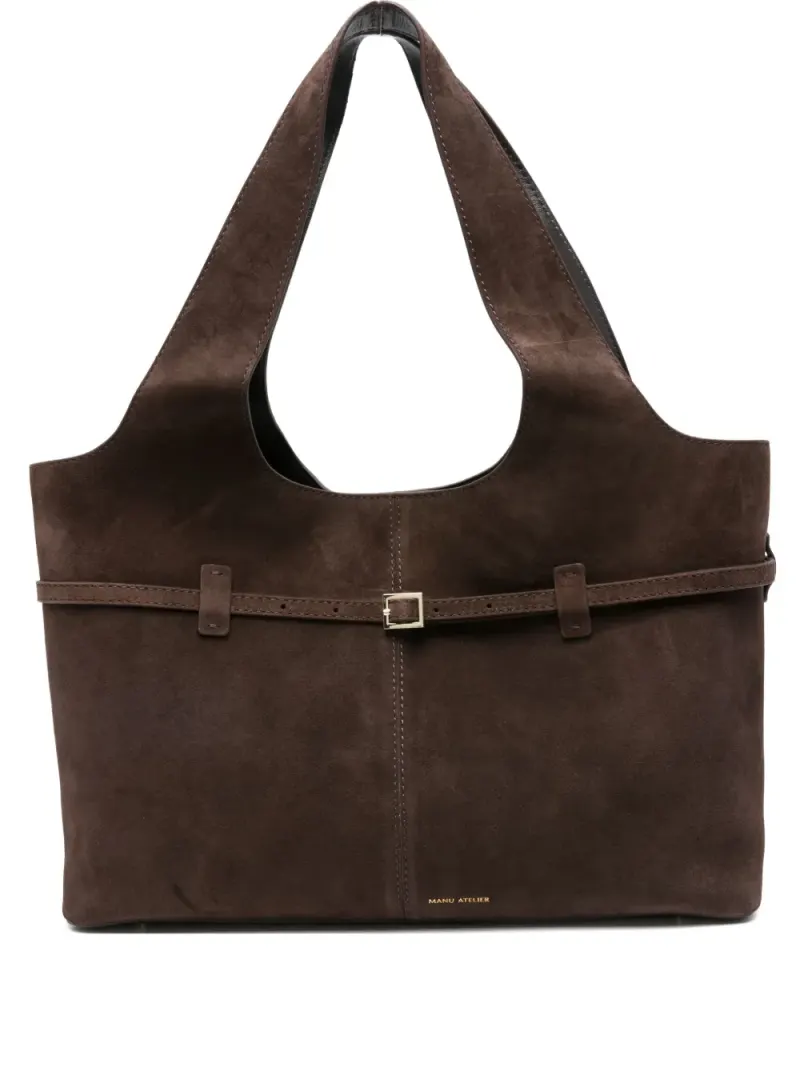 Manu Atelier Tote Bag mit Schnallendetail in Braun