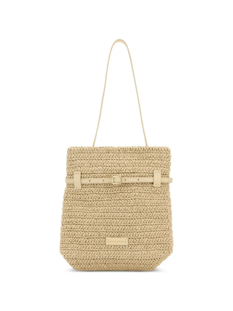 Manu Atelier Tote du Jour raffia tote bag in Nude