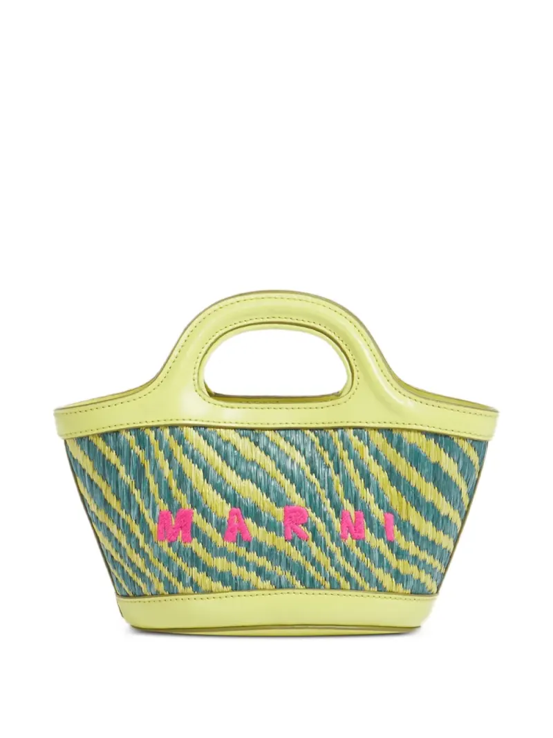 Marni Bestickte Tasche mit Wellenmuster in Grün