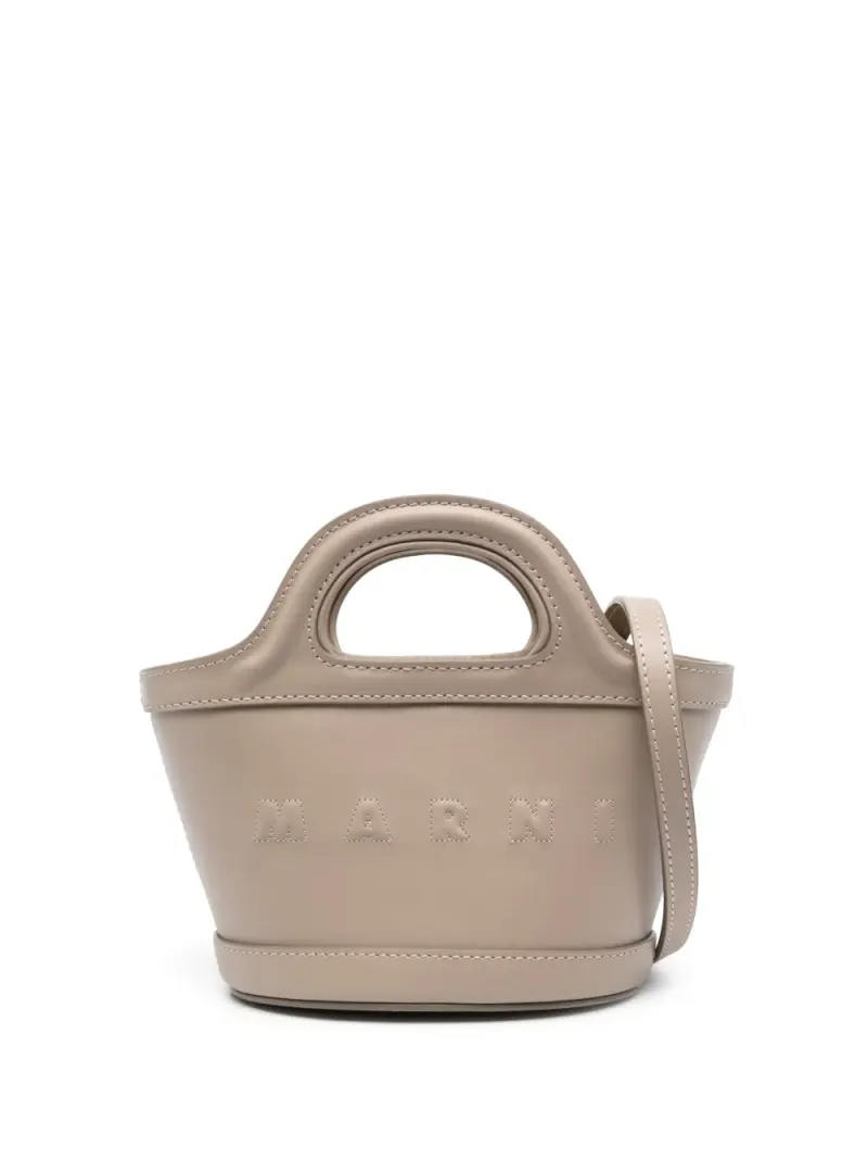 Marni Micro Tropicalia Shopper in Braun