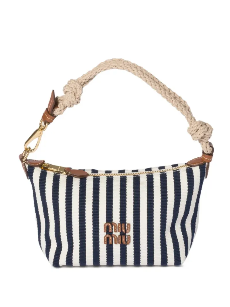 Miu Miu Beutel aus Baumwolle und Leder in Blau