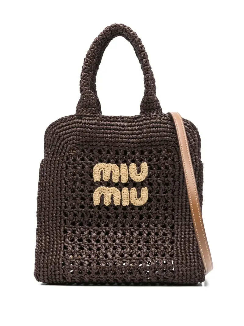 Miu Miu Gehäkelte Tote Bag in Braun