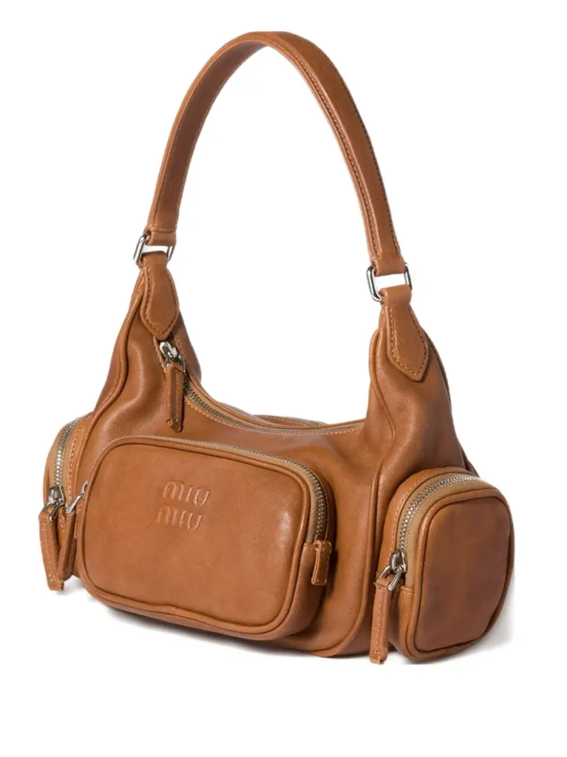 Miu Miu Pocket Schultertasche in Braun