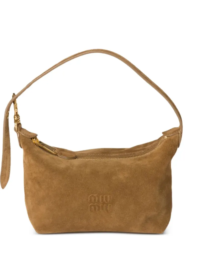 Miu Miu Schultertasche aus Wildleder in Braun Wildleder-Leder