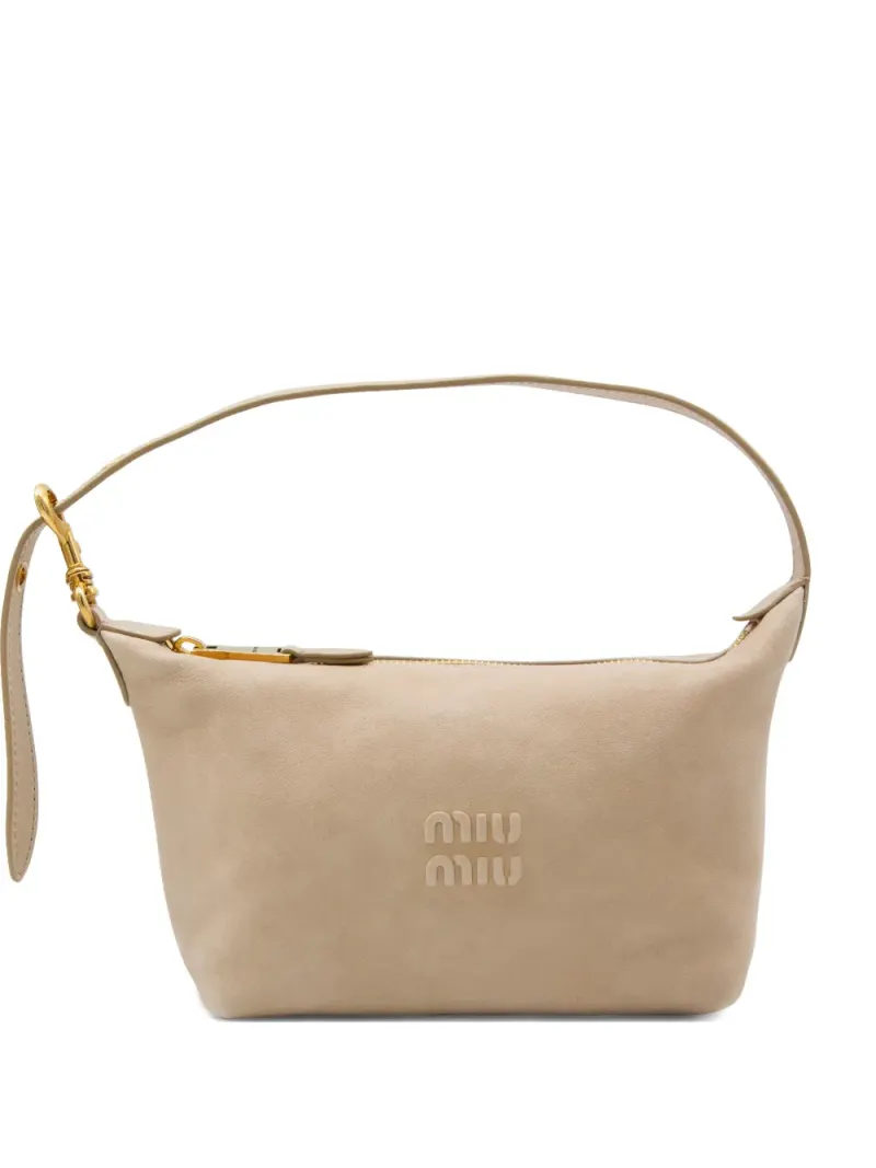 Miu Miu Schultertasche mit Logo in Nude