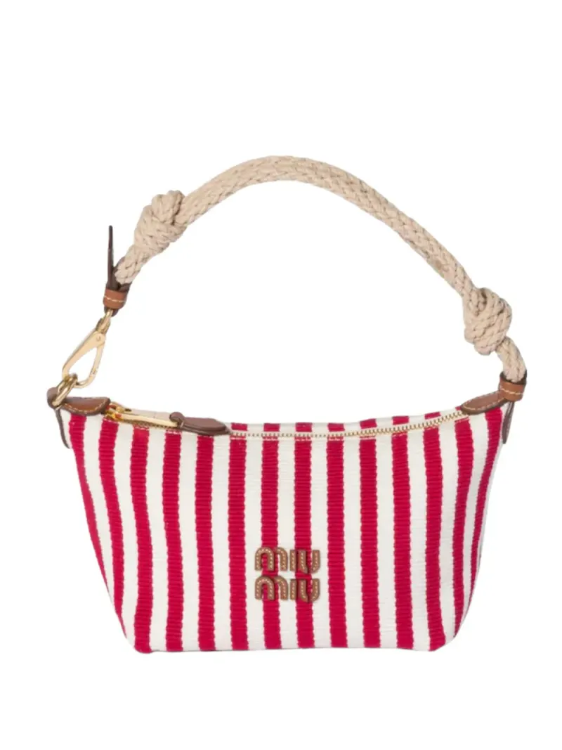 Miu Miu striped rope-handle mini bag in Rot