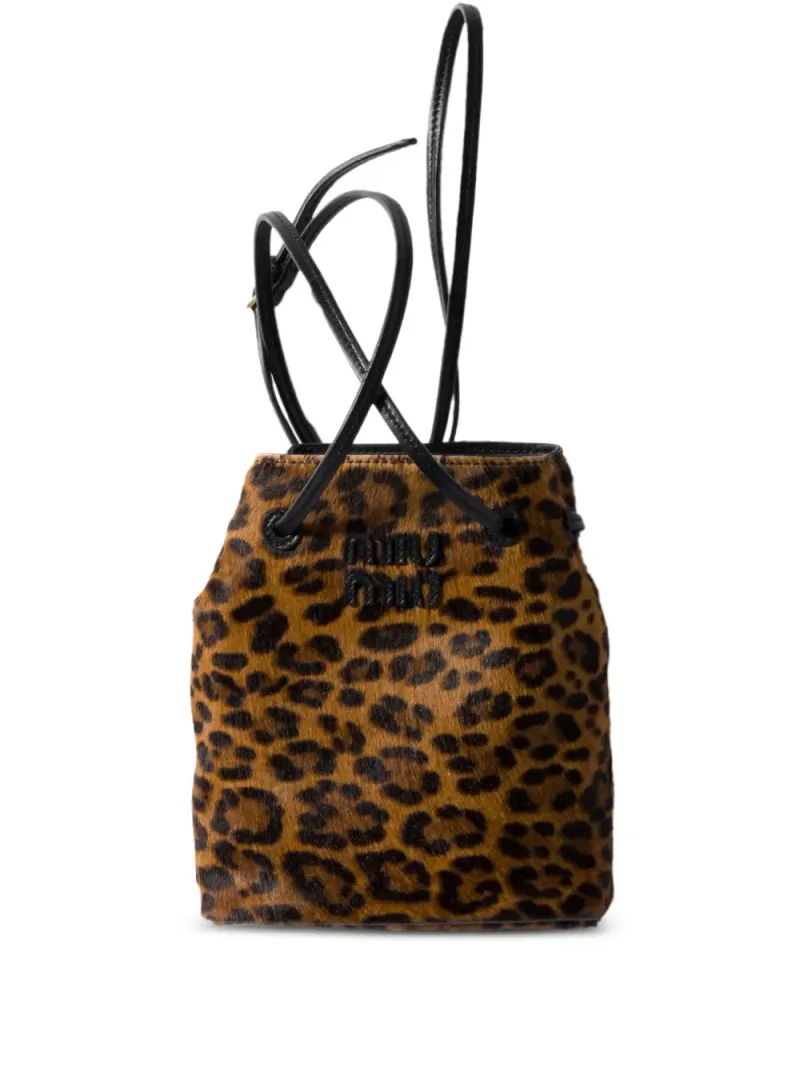 Miu Miu Umhängetasche mit Leoparden-Print in Braun
