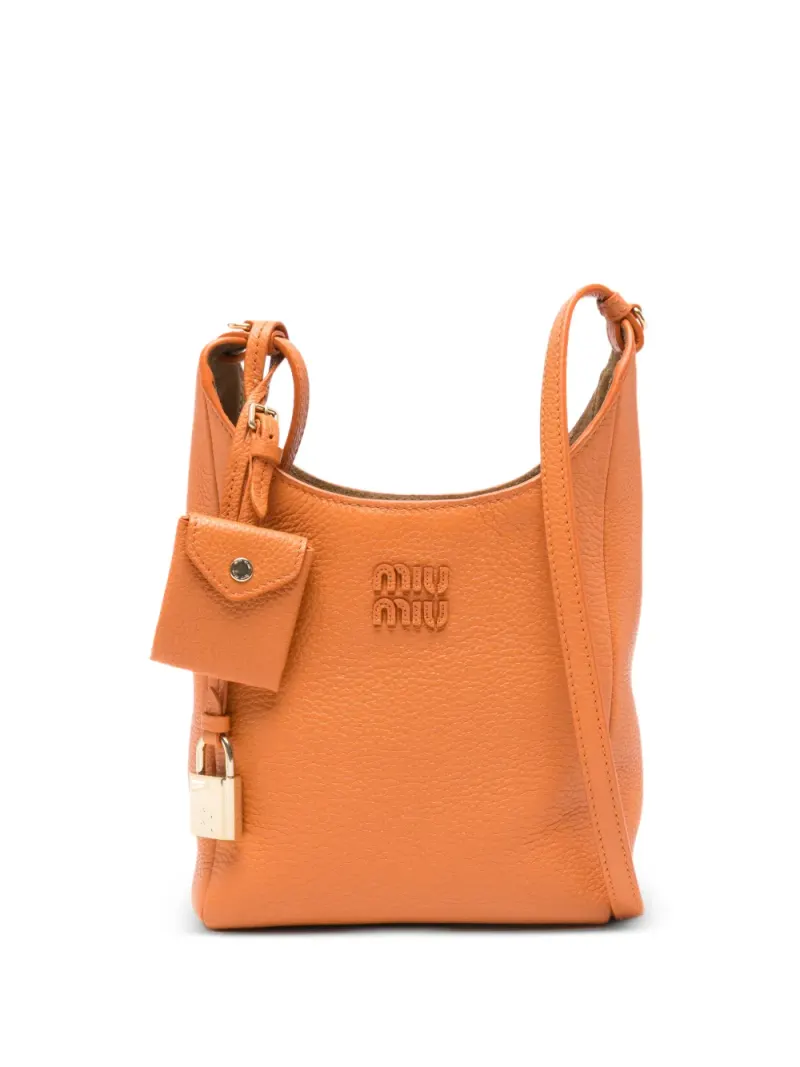 Miu Miu Umhängetasche mit Schloss-Anhänger in Orange