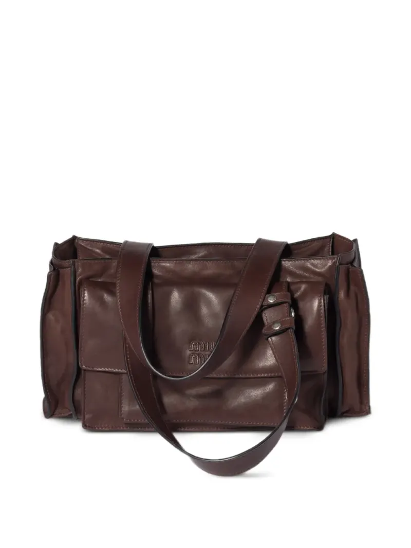 Miu Miu Utilitaire Schultertasche in Braun