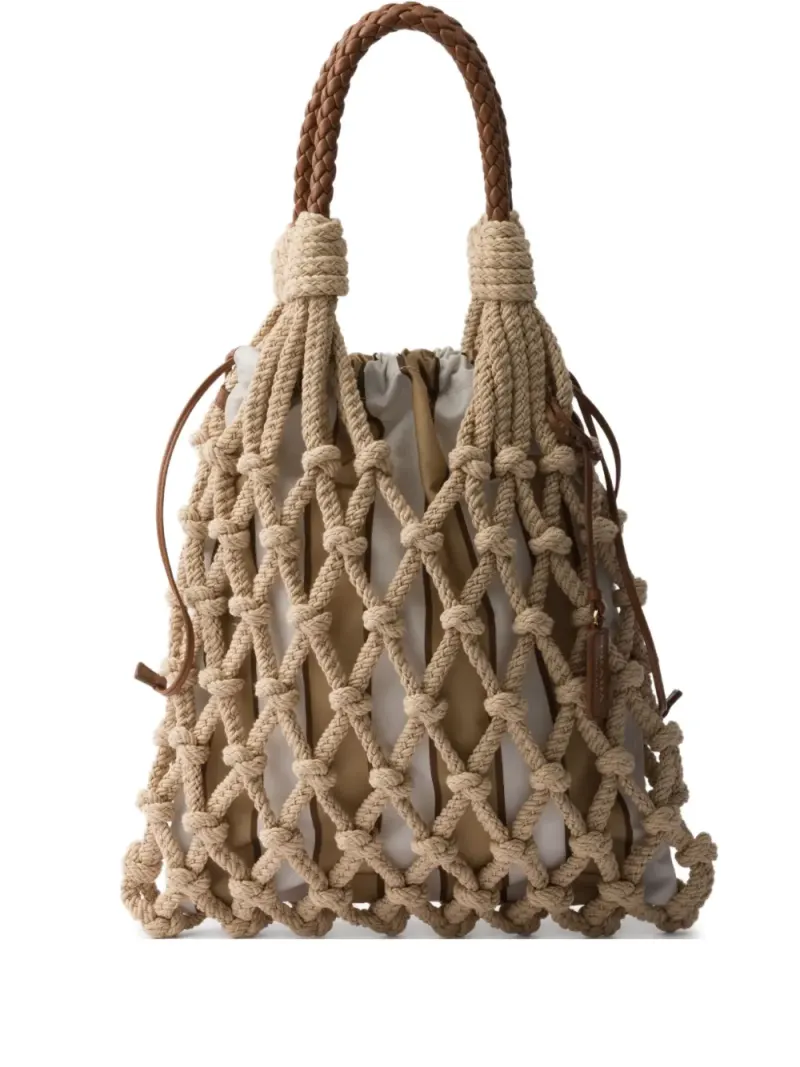 Prada Noué OS in Nude – Tote Bags