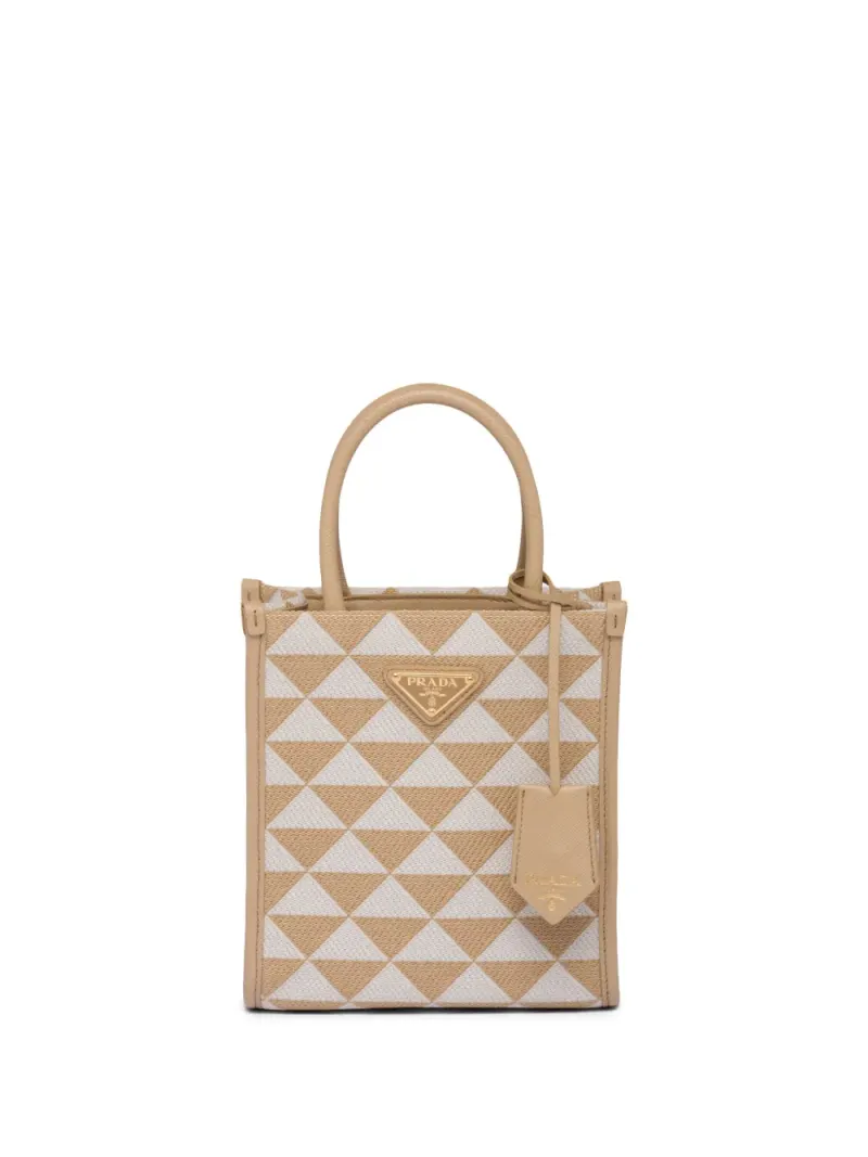Prada Symbole OS in Nude – Pre-owned Taschen