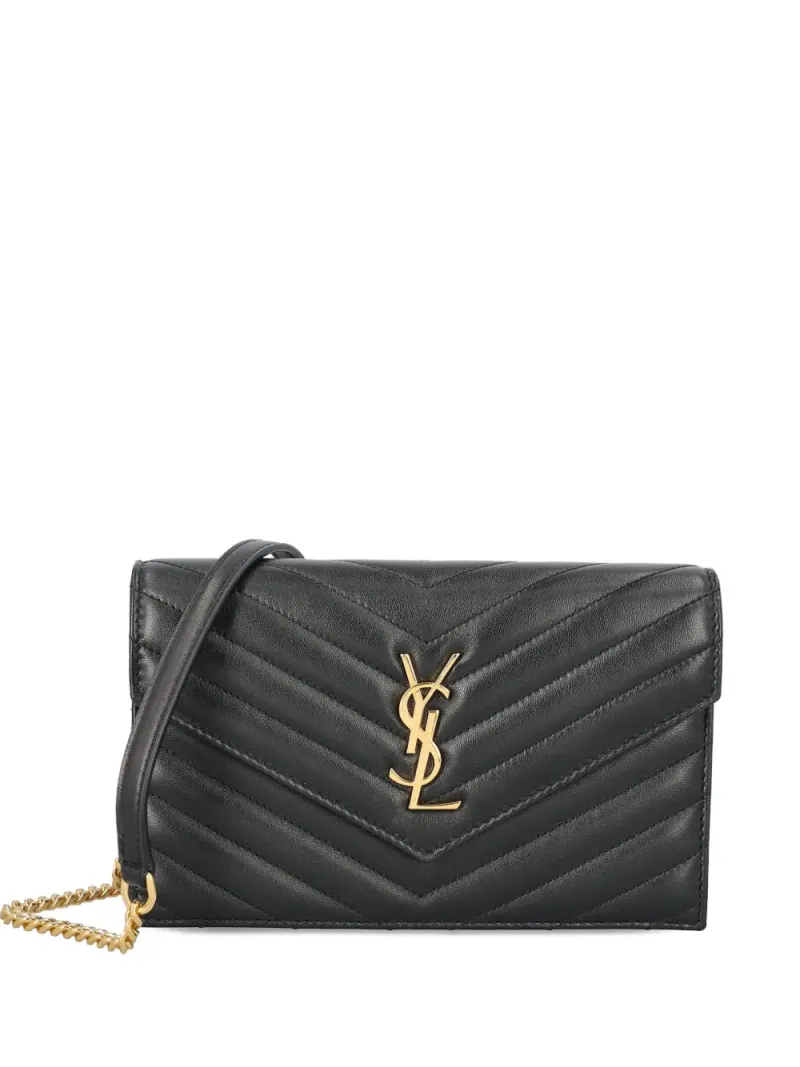 Saint Laurent Mini Cassandre Umhängetasche mit Steppung Mini in Schwarz