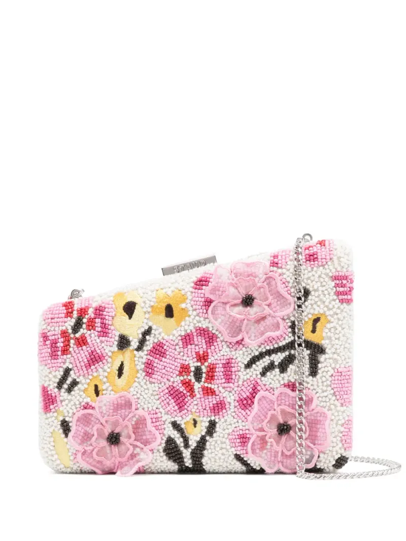 Staud Carmella Clutch mit Perlen in Nude