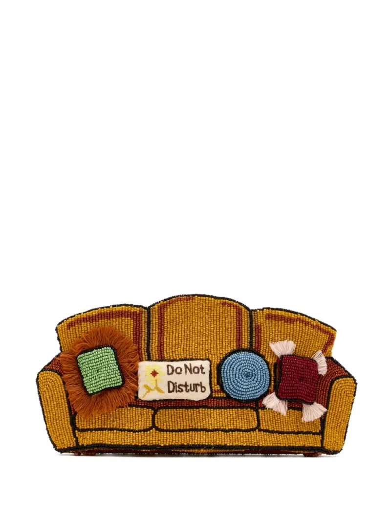 Staud Couch Clutch mit Perlen in Gelb