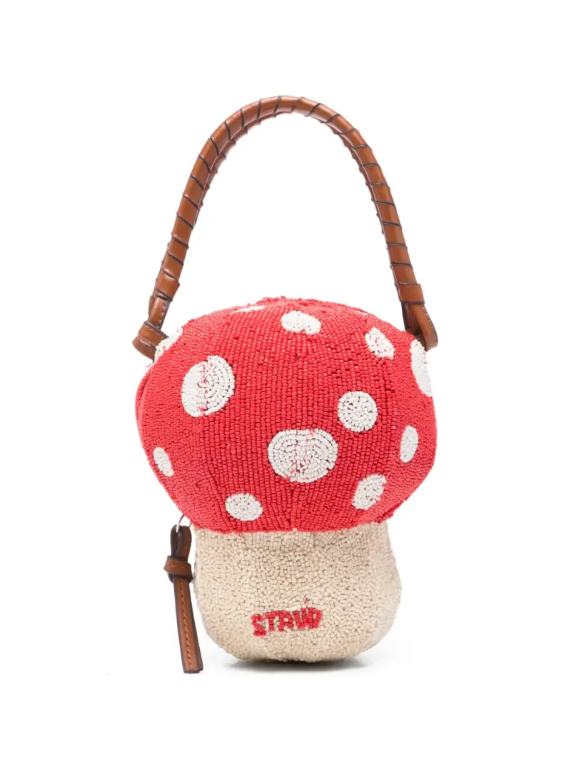 Staud Pilz-Tote Bag mit Polka Dots in Rot