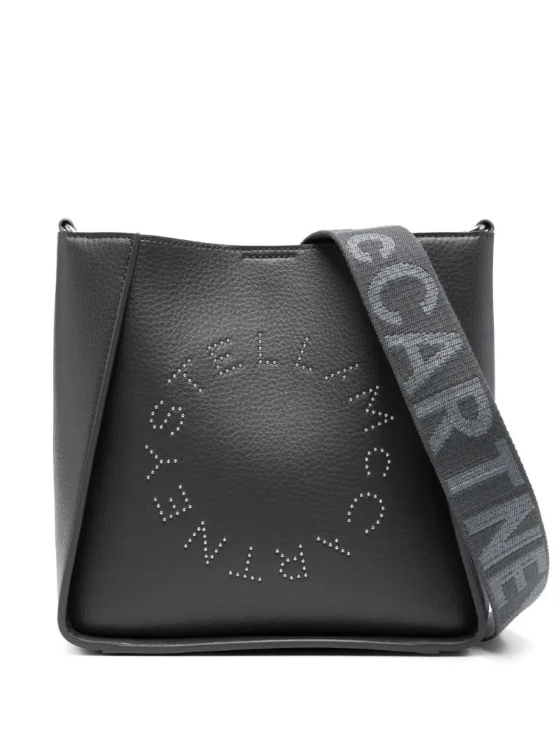 Stella McCartney Mini Korbtasche mit Logo Mini in Grau