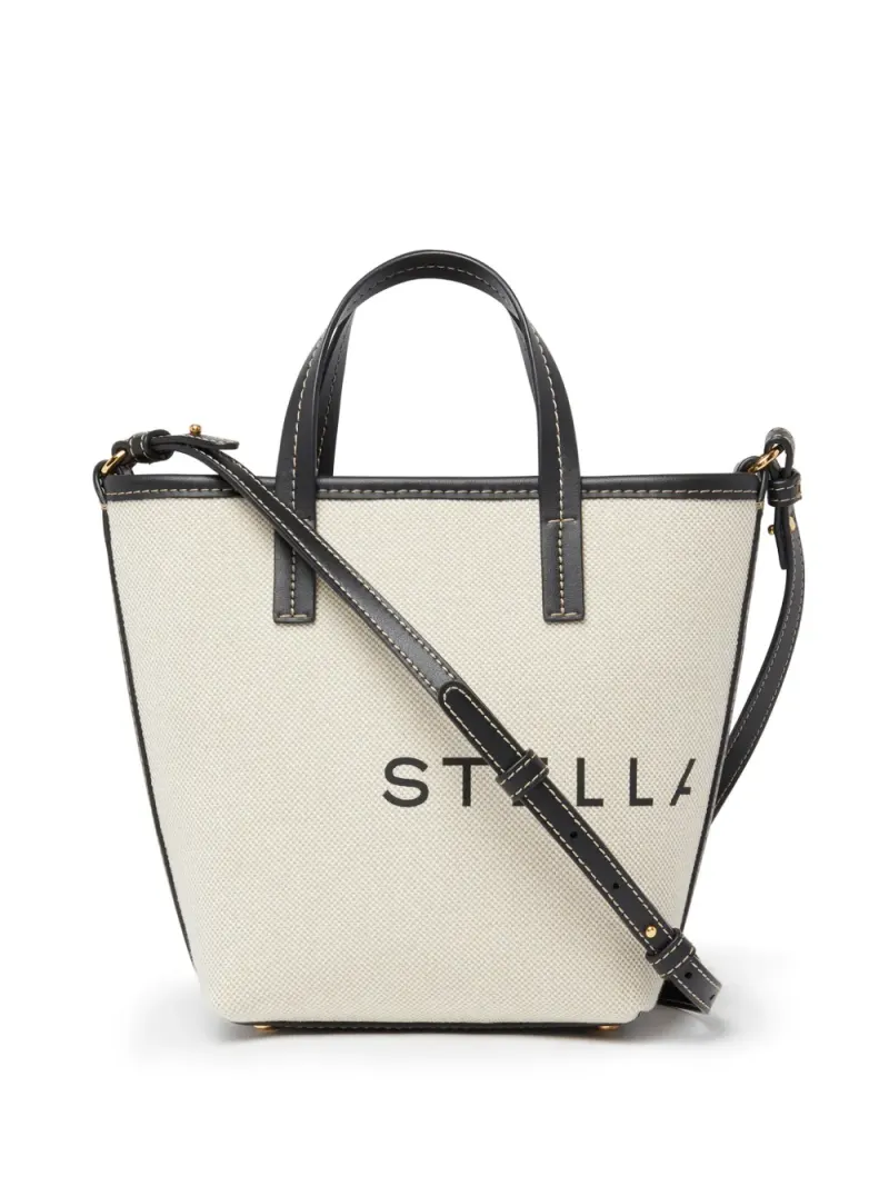Stella McCartney Shopper mit Logo-Print in Nude