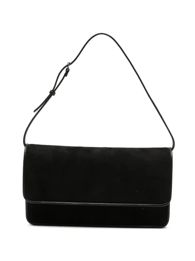 The Row Nancy Schultertasche mit Klappverschluss in Schwarz