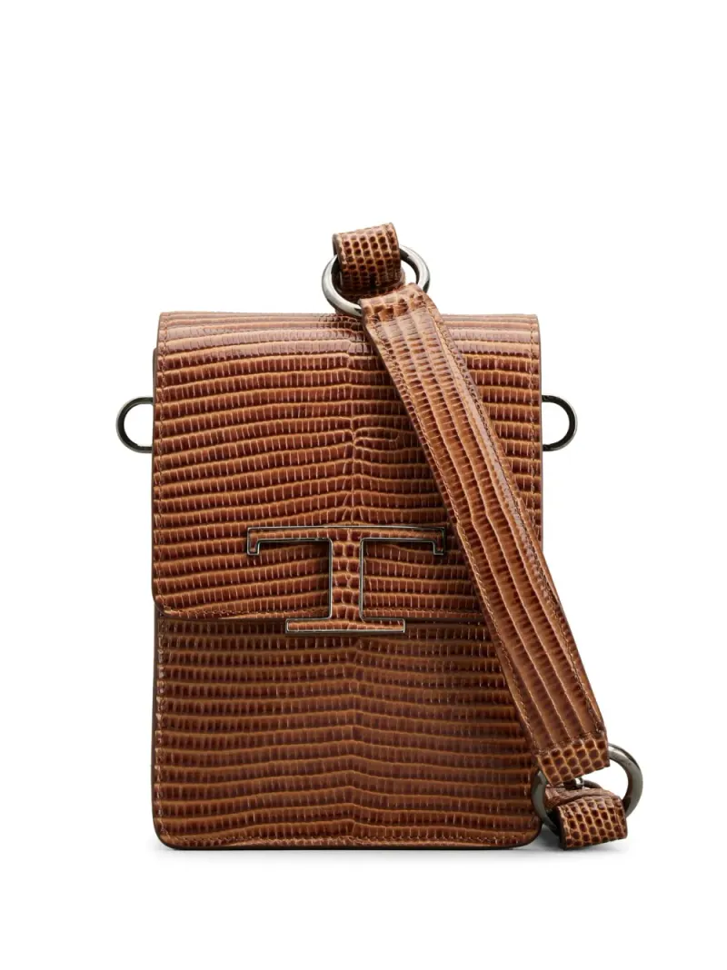 Tod's Umhängetasche mit Logo-Schild in Braun