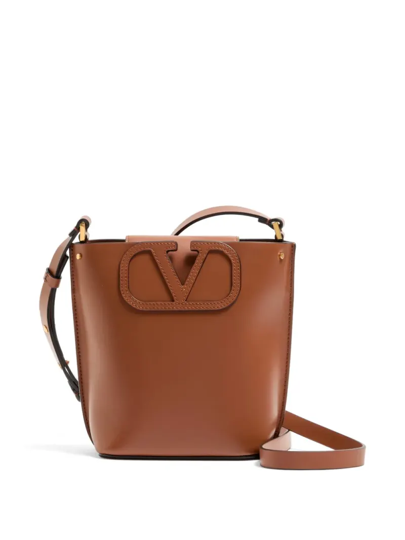 Valentino Kleine Fill Me Beuteltasche aus Kalbsleder in Braun Kalbsleder-Leder