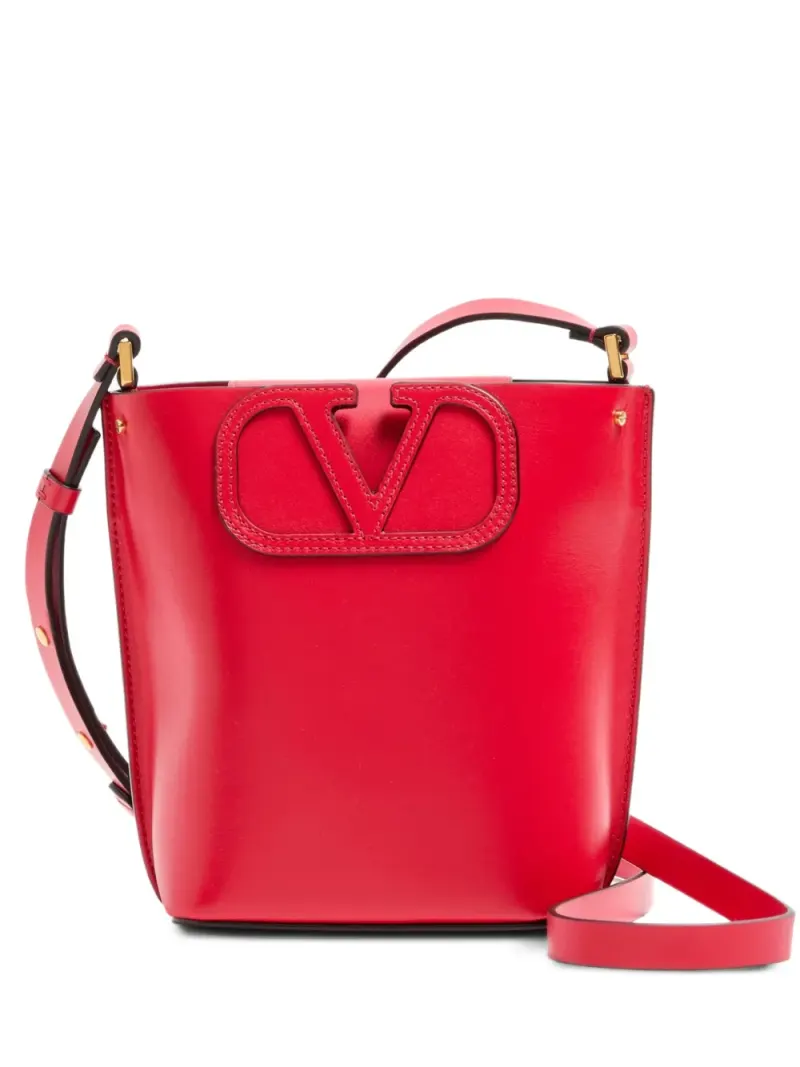 Valentino Kleine Fill Me Beuteltasche aus Kalbsleder in Rot Kalbsleder-Leder