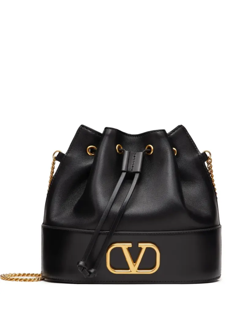 Valentino Mini VLogo Signature Beuteltasche aus Nappaleder Mini in Schwarz Nappa-Leder